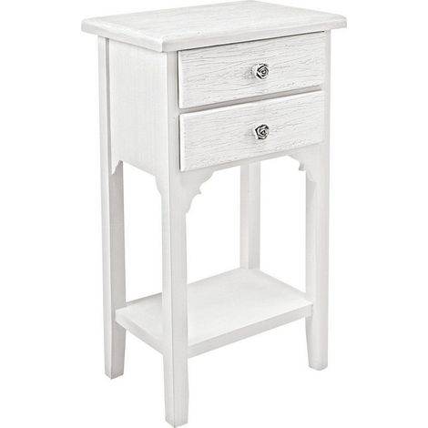 Mobiletto "Blanc" struttura in legno MDF con 2 cassetti per interni (1/3)