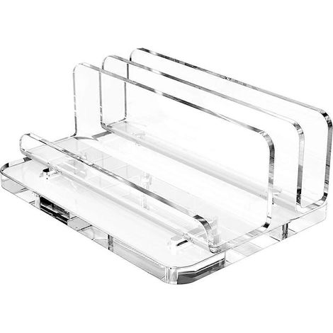 Support vertical pour ordinateur portable, support de bureau en acrylique avec station d'accueil réglable, support double pour ordinateur portable compatible avec tous les modèles (1/5)
