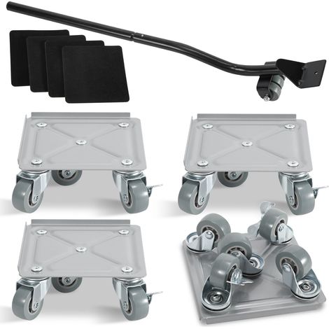 Randaco plateau Roulant 4pcs Lève-meubles acier Charge max 500 kg Planche à roulettes Transporteur de meubles pour tous les sols Aide au transport (1/5)