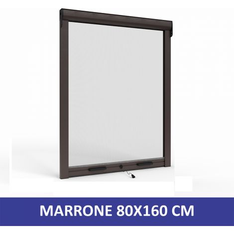 ZANZARIERA SKERMOLINE A RULLO RIDUCIBILE VERTICALE ARIES 80X160CM MARRONE 07173