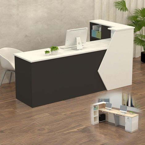 Empfangstheke mit Stauraum, 100-300 cm, für Büro, Praxis, Salon (1/5)
