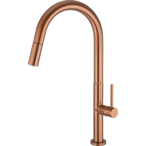 Grifo de cocina oro rosa monomando extraíble Éufrates de Valaz (1/2)
