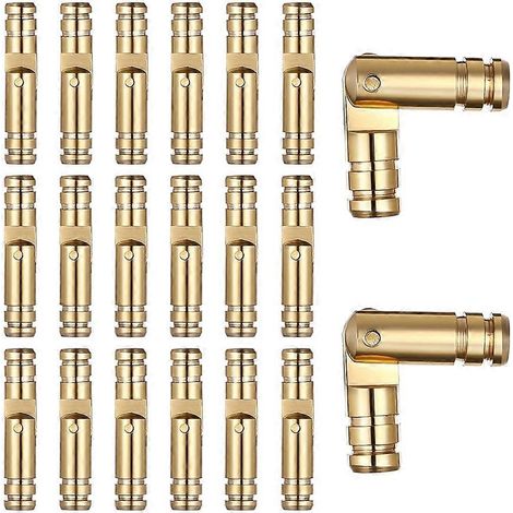Packung mit 20 unsichtbaren Messingscharnieren (20 x 4 mm) für Schmuckkästchen- und Schranktüren, ideal für die Holzbearbeitung. (1/5)