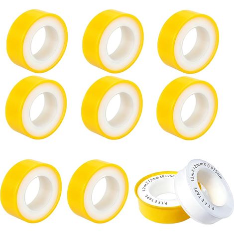 Ruban teflon plomberie etancheite ptfe filetage 12mX12mmX0.075mm 10pcs (1/5)