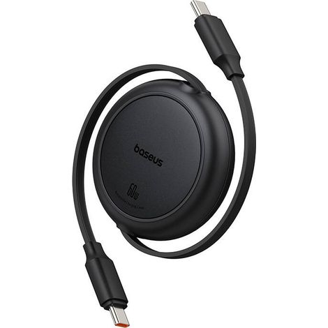 USB-C Free2Pull 60W 1m Einziehbares Kabel – Schwarz (1/5)