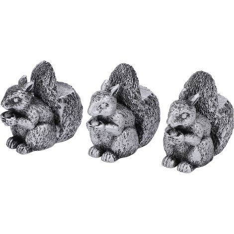 Juego de 3 soportes decorativos de resina para macetas, con forma de ardilla, que representan animales.