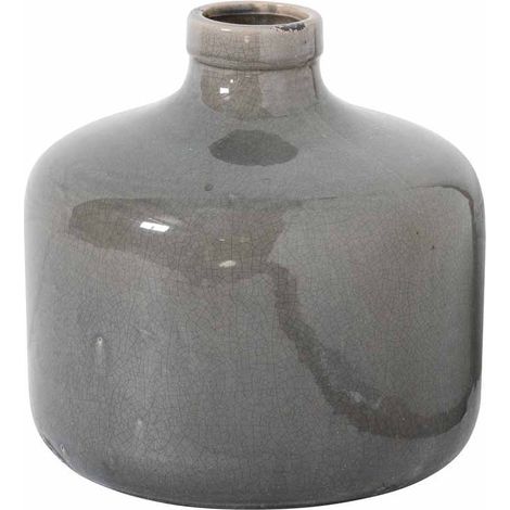 Garda Glazed Chive Vase - Ceramic - L23 x W23 x H23 cm - Grey