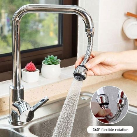 Douchette Pour Robinet De Cuisine - Rotation 360° - 2 Modes Jet Aérateur Et Jet Douche - Économie D'eau Jusqu'à 70% - 1 Pièce (1/4)