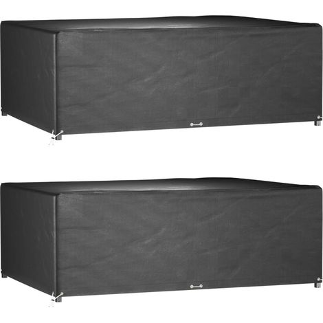 Garden Furniture Covers 2 pcs 12 Eyelets 270x180x90 cm Rectangular vidaXL