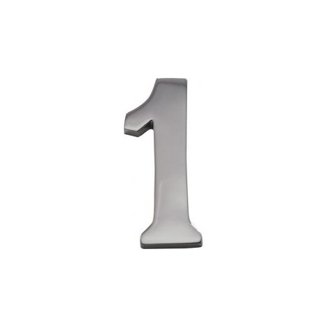 Numéro Maison 1 Nickel Mat Design Moderne, Fixation Invisible - Edm