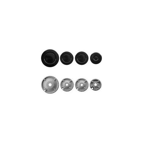 4 Brûleurs + 4 Couvre - Feux pour Cuisinières à Gaz Ariston Nardi et autres marques, Lot de 8 pièces pour cuisinières de haute qualité (1/5)