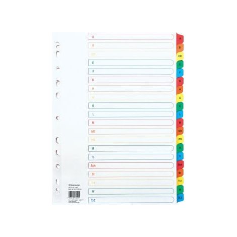 A-Z Register DIN A4 Karton mehrfarbig 20 Registerblätter (1/3)