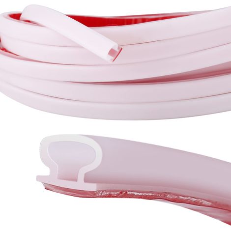 Bande d'étanchéité autocollante en caoutchouc blanc 10mm x 6mm x 10m - Joint pour fenêtres et portes, anti-collision, insonorisant, étanche à l'eau et à la poussière
