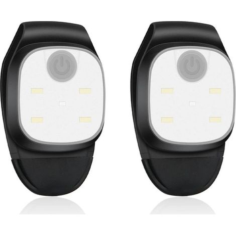 Lampe Frontale LED Lampe de Poitrine 2 Pièces Lampe de Course avec 4 Modes d'Éclairage Lampe de Sécurité avec Clip pour Sports Extérieur Running Camping [Classe énergétique A+++] (1/5)