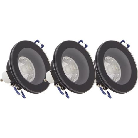 Lot de 3 spots encastrables GU10 4W blanc neutre 4000K – IP44 pour cuisines et salons – PAK3SP50RIP44NCW (1/5)