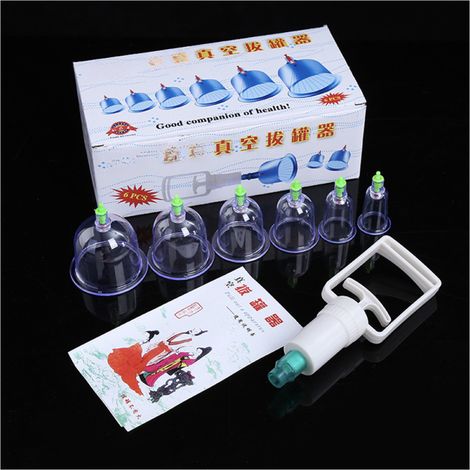 Ventosas de plástico para masaje corporal (juego de 6) para brazos, hombros, cuello y piernas. (1/5)