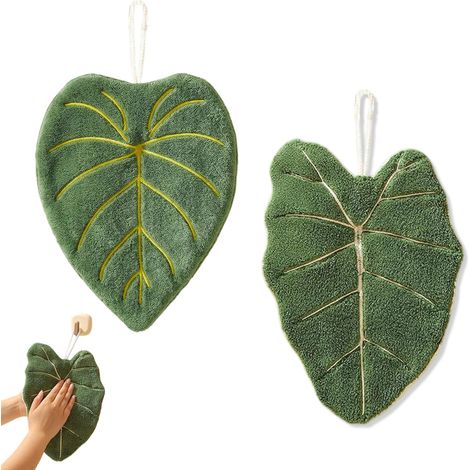 Deux Pièces De Feuilles Serviettes, Torchons De Cuisine, Serviettes Absorbantes pour Séchage, Linges Doux, Serviettes De Séchage, Essuie-Mains pour Salle De Bain (1/5)