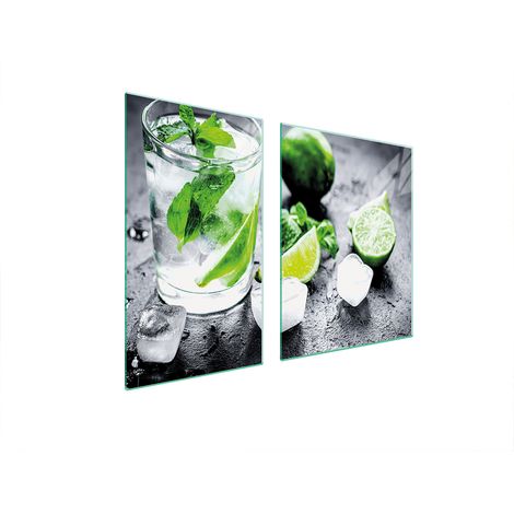 Assiette en verre et planche à découper 100x52 vert citron (1/5)