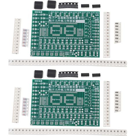 77 SMD SMT Tableau d'entraînement au soudage des éléments Kit d'entraînement au soudage Tableau d'entraînement au soudage des composants électroniques (2 sets) (1/5)