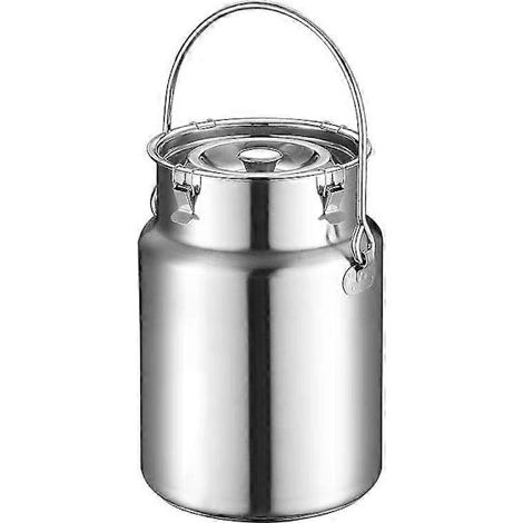 Bidon à lait chaud, 5 litres, en acier inoxydable 304, hermétique, avec poignée, pour un usage domestique et un rangement pratique.-AquaForge (1/4)