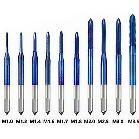 Tarauds pour cannelures droites, jeu de 10 pièces, bleuis. (1/5)