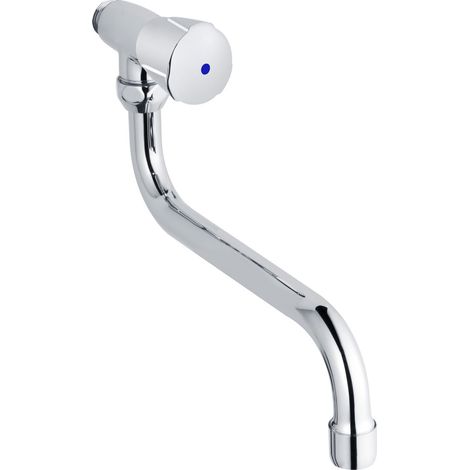 Wandschwenkventil Serie classic-line2 mit Classic-line Griff kalt, schwenkbarem S-Rohrauslauf, Ausladung 200 mm, Tiefe bis Strahlregler 143 mm, 1/2", in chrom (1/3)