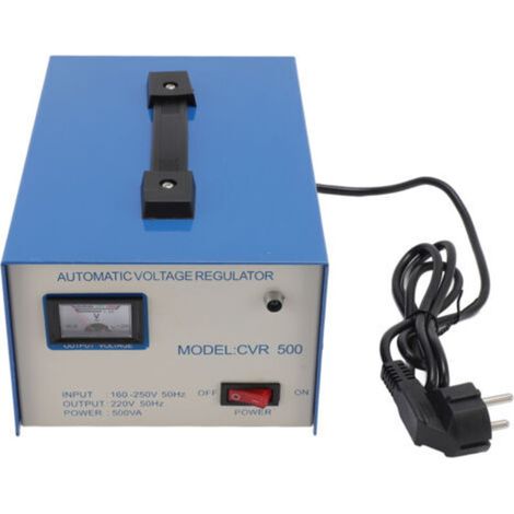 Regulador de voltaje automático monofásico 500 VA – Entrada 160-250 V – Salida 220 V – Protección de electrodomésticos – CVR 500 VA (1/5)