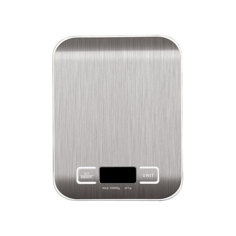 Cette balance de cuisine électronique rechargeable en acier inoxydable a une capacité de pesée maximale de 10 kg et une précision de 1 gramme.