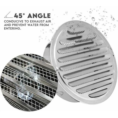 Sphère Vent d'air En Acier Inoxydable Grille de Ventilation Thicken Hotte Murale de Montage Covers d'échappement Salle de Bains Cuisine évents Ventilateur Et Aérateurs (120mm) (1/3)