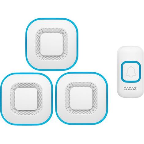 Timbre LED inteligente de 300M con 38 melodías, 4 niveles de volumen, blanco - 1 botón, 3 timbres (1/5)