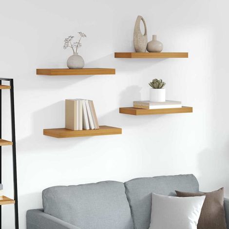 Wandregal Wandmontiert 4 pcs Braun 50 x 23 x 4 cm Holzwerkstoff (1/5)