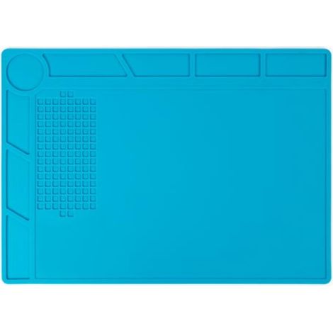 Velleman Hitzebeständige Silikon-Reparatur- und Lötmatte mit Fächern, 350 x 250 mm, 500 C, rutschfest, blau (1/5)