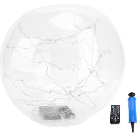 Toivize Sfera luminosa galleggiante da 35 cm - Alimentazione solare - PVC trasparente IP68 - Illuminazione a LED per piscina e giardino con telecomando