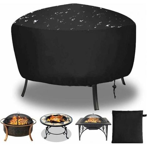 Schutzhülle 80 x 65 cm für runden Feuerkorb, mit Zugband, wasserdicht, windabweisend und UV-beständig.