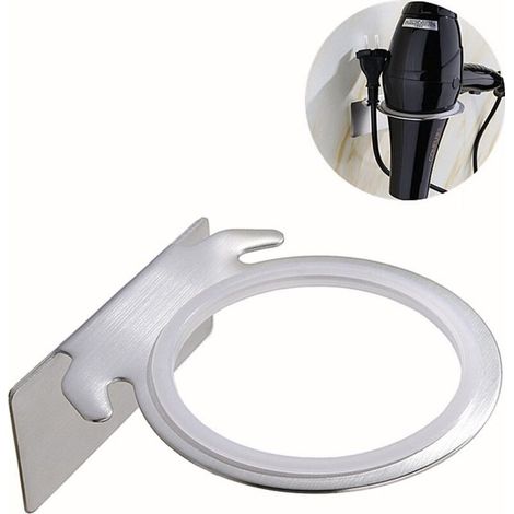 Hairdryer holder - Wall-mounted hairdryer holder - Wall mounting, no drilling required (1/5)