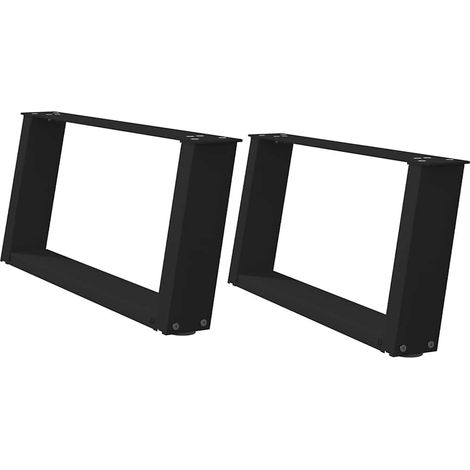 Maison Exclusive - Couchtischbeine U-Form 2 Stk. Schwarz 60x(30-3