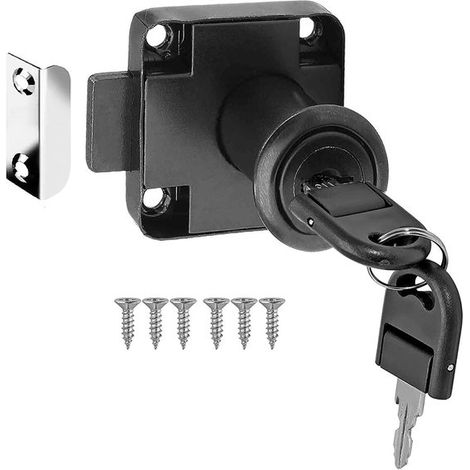 Cerradura de leva con llave maestra para muebles y armarios - Cerradura de seguridad para cajones y buzones (1/5)