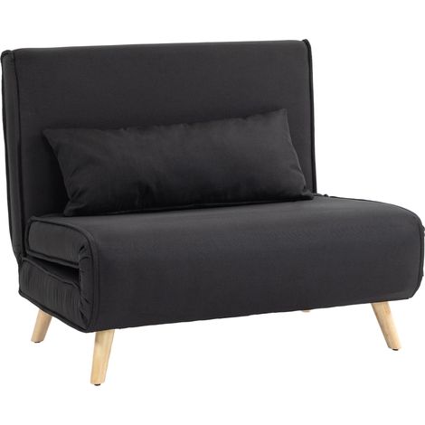 Fauteuil-lit 2 en 1 supportant jusqu'à 350 kg, canapé-lit avec fonction lit, dossier réglable, coussins décoratifs, aspect lin pour salon et chambre d'amis (1/5)