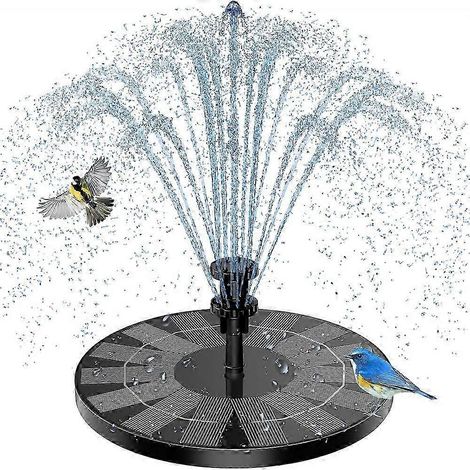Pompe solaire pour fontaine de bassin 1,4 W avec 4 buses, hauteur maximale 70 cm, pompe à eau solaire écologique pour bain d'oiseaux, jardin, aquarium (1/5)
