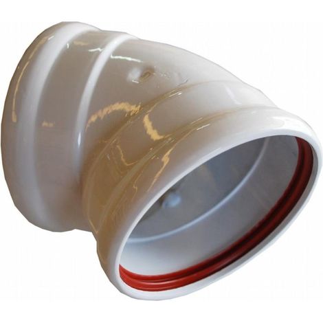 FPLUS codo alum.45º-125 , Codo de aluminio blanco para calentadores.