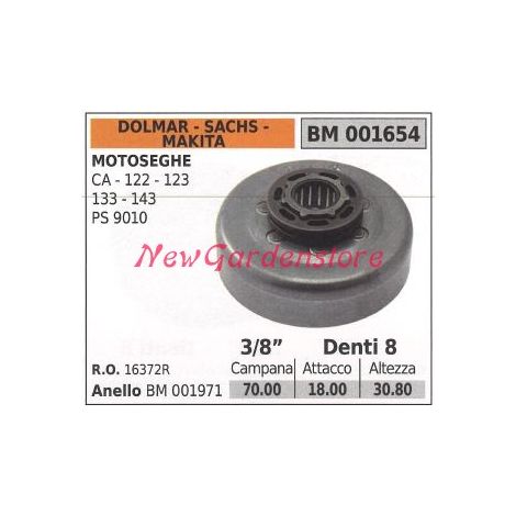 Ritzel DOLMAR Kettensägenmotor CA 122 123 133 143 3/8' Zähne 8 001654