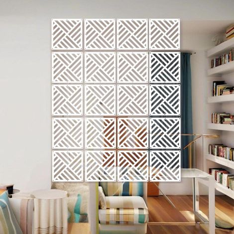 Lot de 12 cloisons de séparation à suspendre avec tous les accessoires Blanc 29 x 29 cm (type B) (1/5)