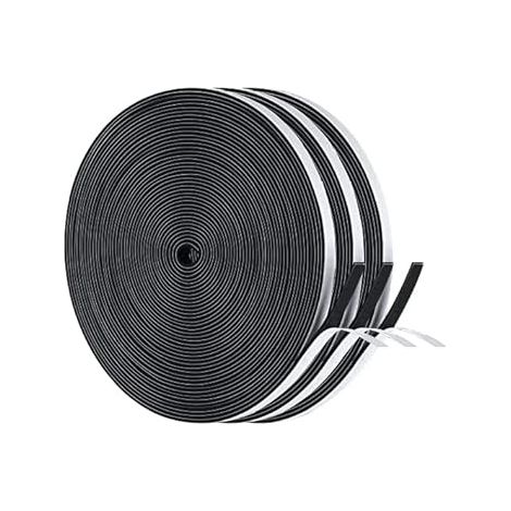 5 Pièces Ruban D'étanchéité Autocollant pour Portes Fenêtres Ruban mousse Joint en Caoutchouc Contre Les Courants D'air froid Anti-collision Insonorisé étanche 10 mm (W) x 2 mm (D)/2 m (L) (1/4)