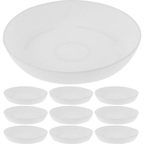 Lot de 10 soucoupes rondes en plastique robuste pour pots de fleurs d'intérieur et d'extérieur. (1/4)