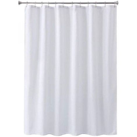 1PC 100X200CM，Blanc，Rideau de Douche Blanc imperméable et Anti-moisissure Rideaux de Salle de Bain avec œillets et Crochets Anti-Rouille (1/4)