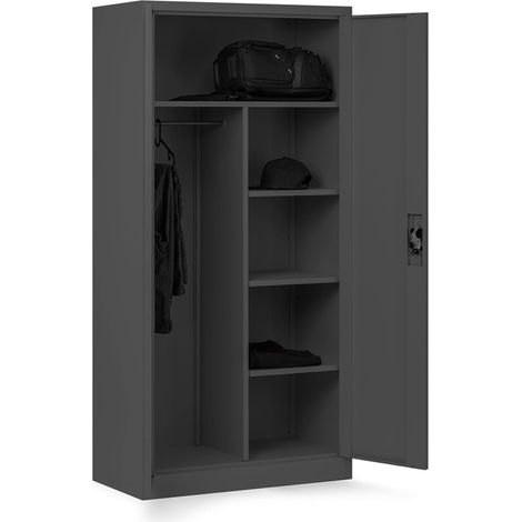 Domator Armadio Metallico C34 Armadietto Archivio per utensili Porte a battente Appendiabiti Verniciato a polvere 185 cm x 90 cm x 45 cm (Verde pastello) (1/5)