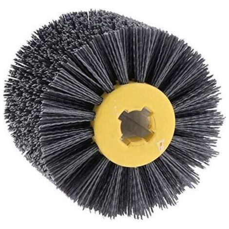 Brosse en nylon pour roue de traction – Grain 180 pour polissage bois – Diamètre 120 mm – Hauteur 100 mm – Trou 20 mm (1/5)