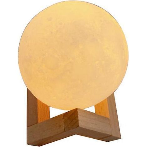 3D Lampe Lunaire LED, 1 pièce, tactile, 3 couleurs, diamètre 15 cm (5,9 po), rechargeable USB, idéale pour chambre, salon, café ou cadeau (1/4)