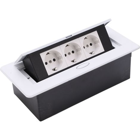 Einbau-Steckdosenleiste mit integriertem EU-Stecker (250 V) für Büro und Schule (1/5)
