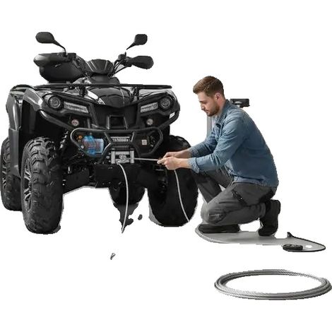 Treuil, capacité de 4500 lbs, moteur électrique 12V, noir (1/2)
